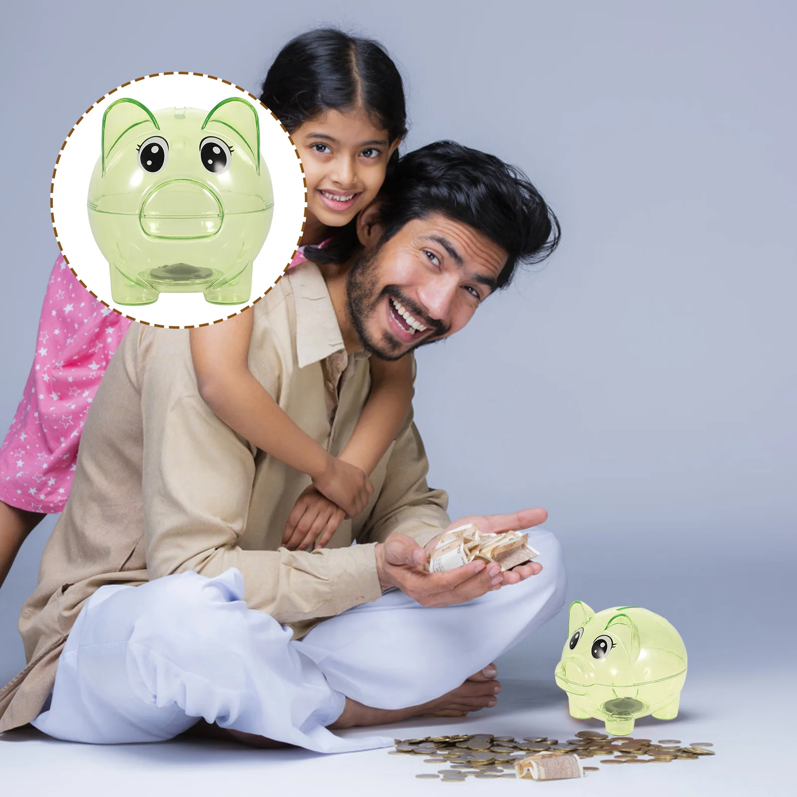 2 pièces banque de pièces transparente enfants tirelire artisanat exquis cadeau Unique développer la capacité de gestion financière