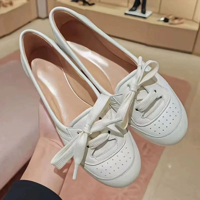 

New Womens Shoes Fashion Genuine Leather Casual Shoes for Woman Exquisite Ballet Shallow Flat Shoe Designer Shoes Zapatos Mujer