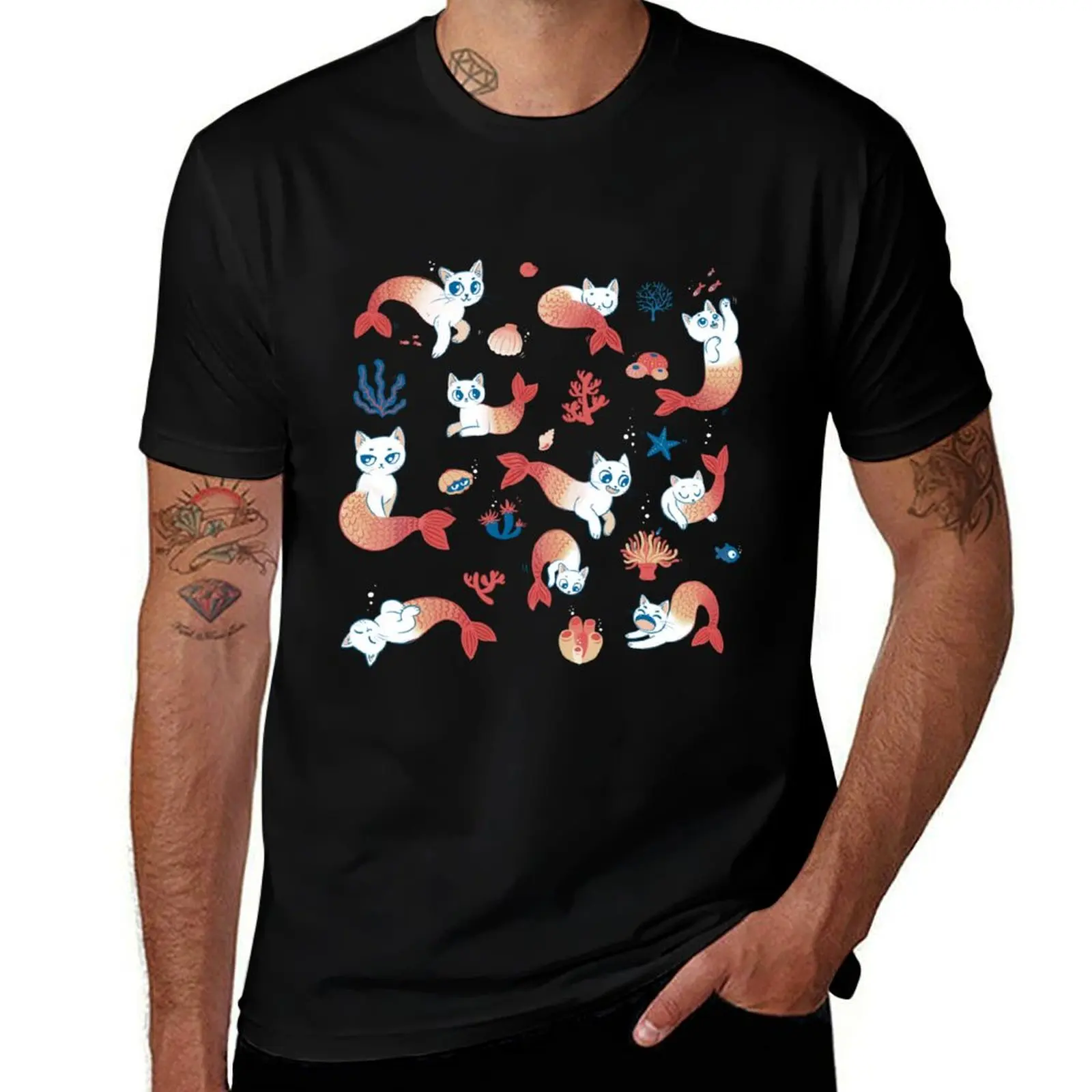 

Purrmaids T-Shirt t shirts for man graphic vintage cotton tshirt 100% T-Shirt