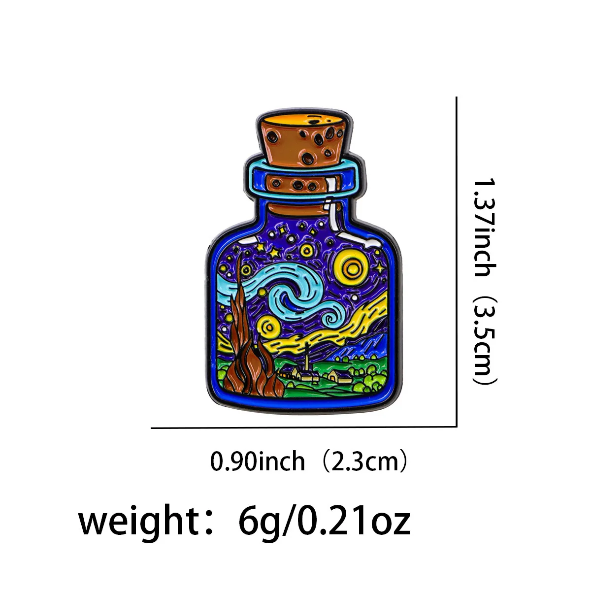 Art Starry Sky Bottle Enamel Pin Vintage Brooch Pines Lapel Pins Badge on Backpack Clothing Accessories Fashion Jewelry Gifts