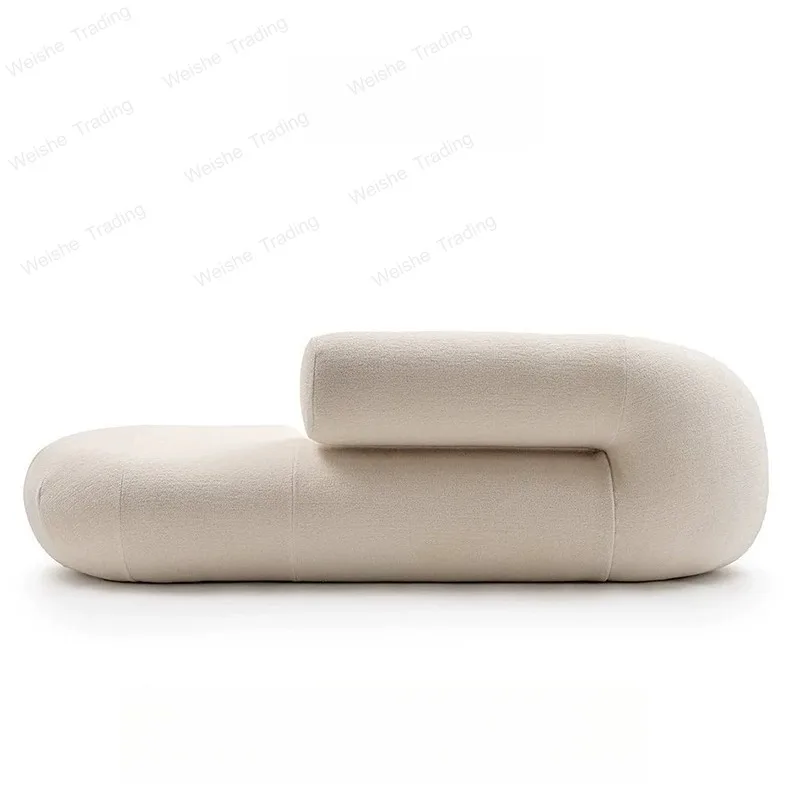 Minimalist designer rotary curved fabric sofa living room light luxury straight row creative sofa