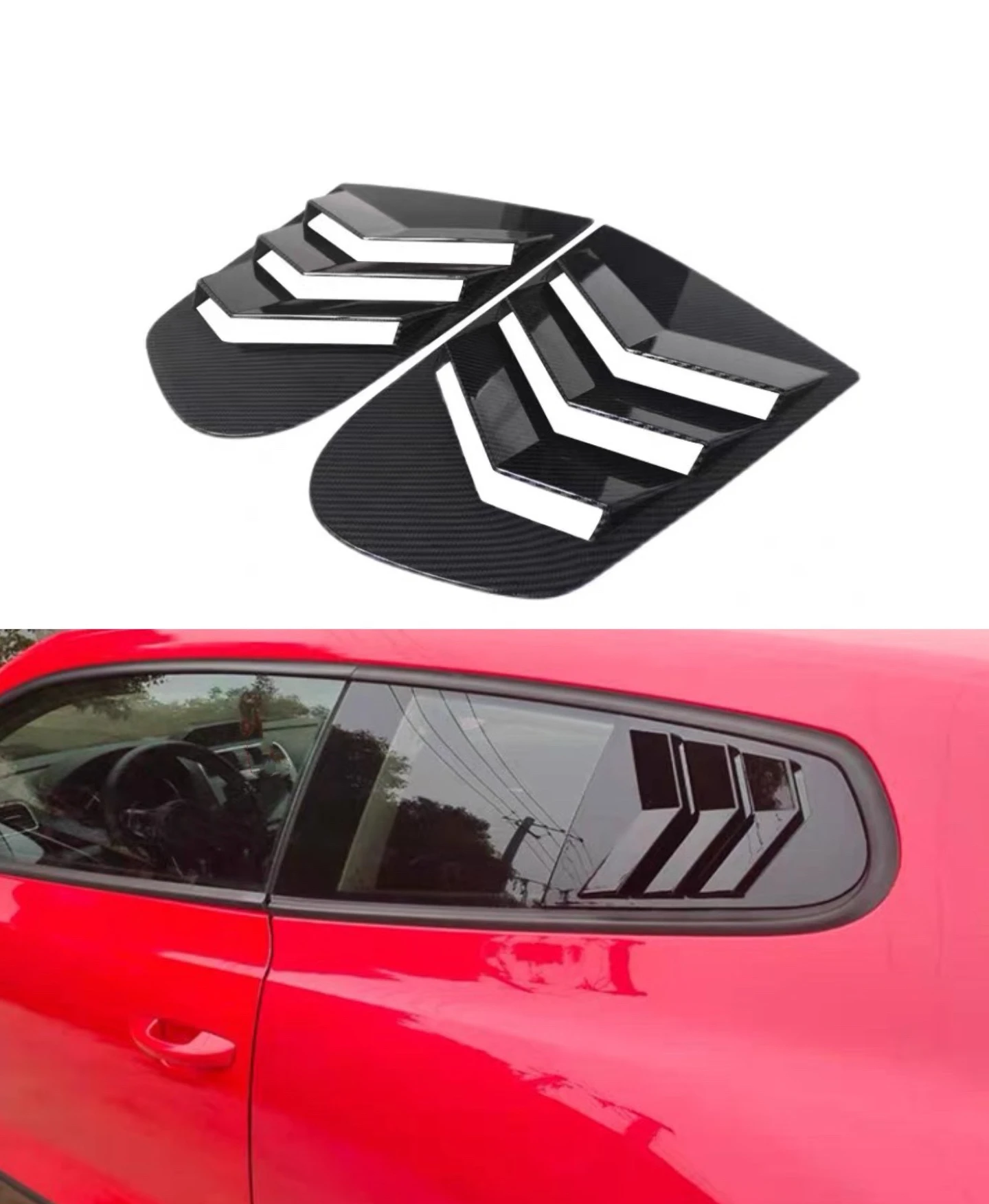 Car Rear Louver Window Side Shutter Cover Trim Sticker Vent Scoop For Volkswagen VW Scirocco 2009 - 2018 Car Accessories