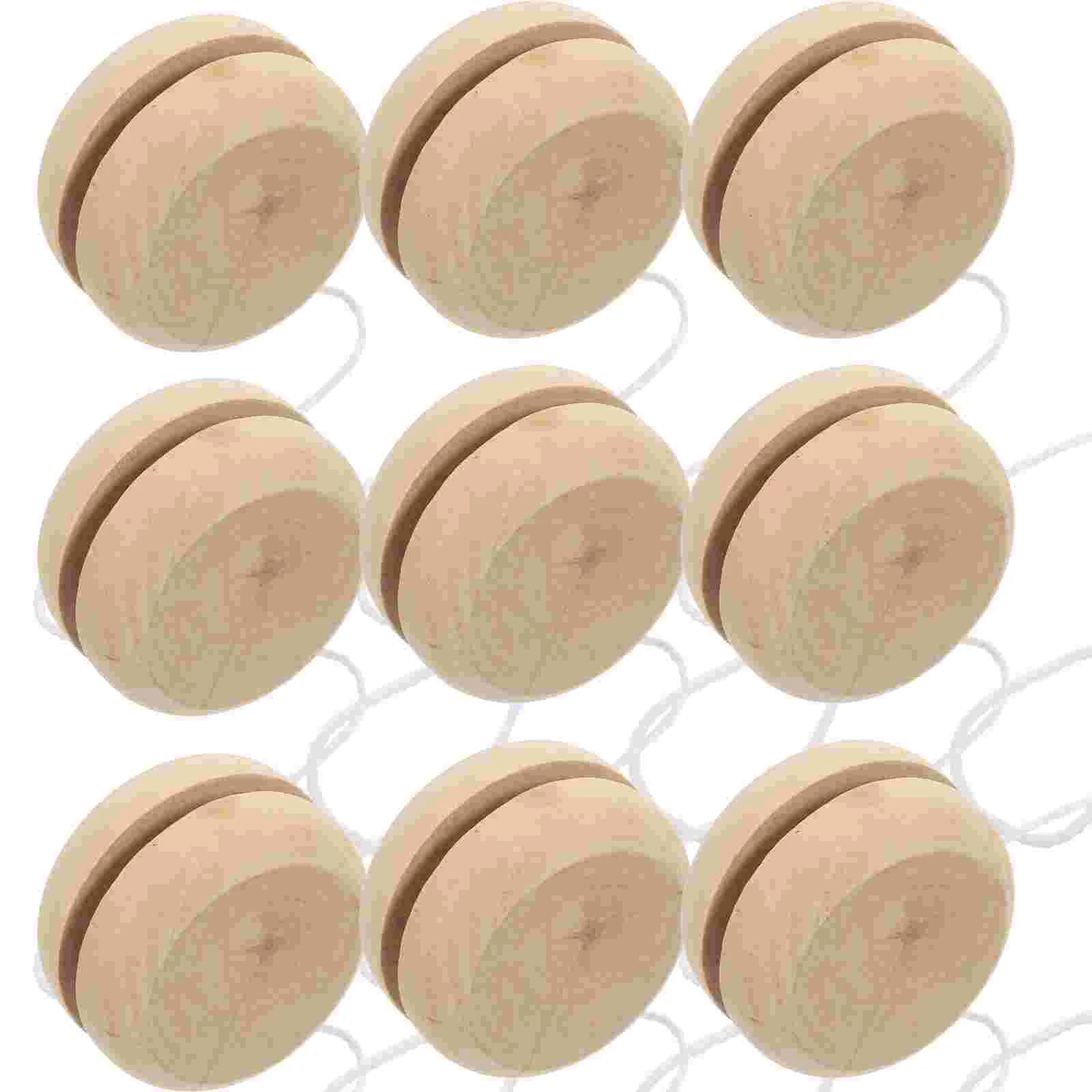 

15 Pcs Wooden Yo-yo DIY Children's Graffiti Painted Ornaments (10pcs) Kids Fingertip Plaything Balls Fitness