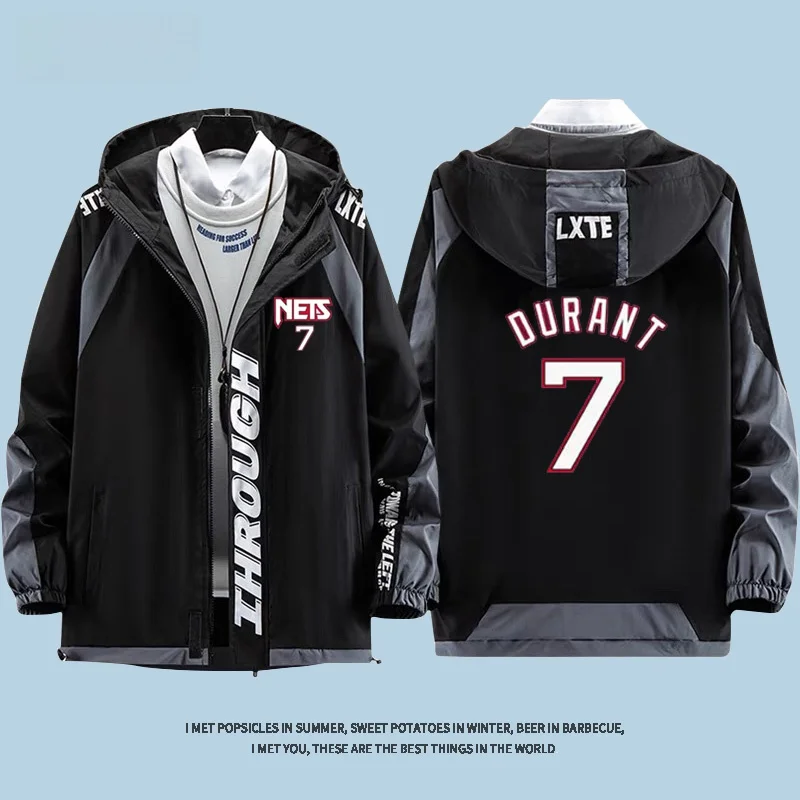 Brooklyn Nets Baskeall Jaet Casaco esportivo masculino primavera outono inverno algodão acolchoado com zíper redondo Ne Long Sve Stand Fit
