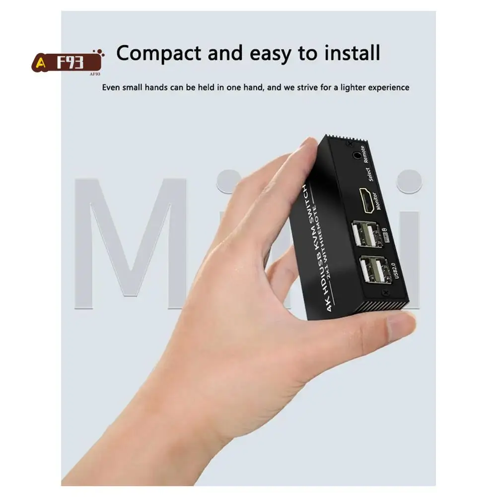 

AF93--Compatible KVM Switch 2X1 4K -Compatible USB Switch Selector 2 In 1 Out With 4 Port USB Hub