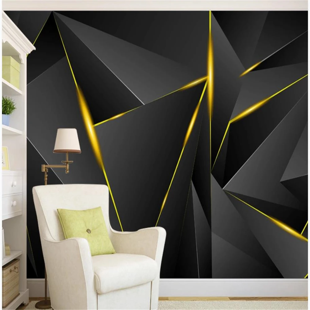 modern wallpaper for living room Modern black gold wallpapers background wall 3D background wall painting