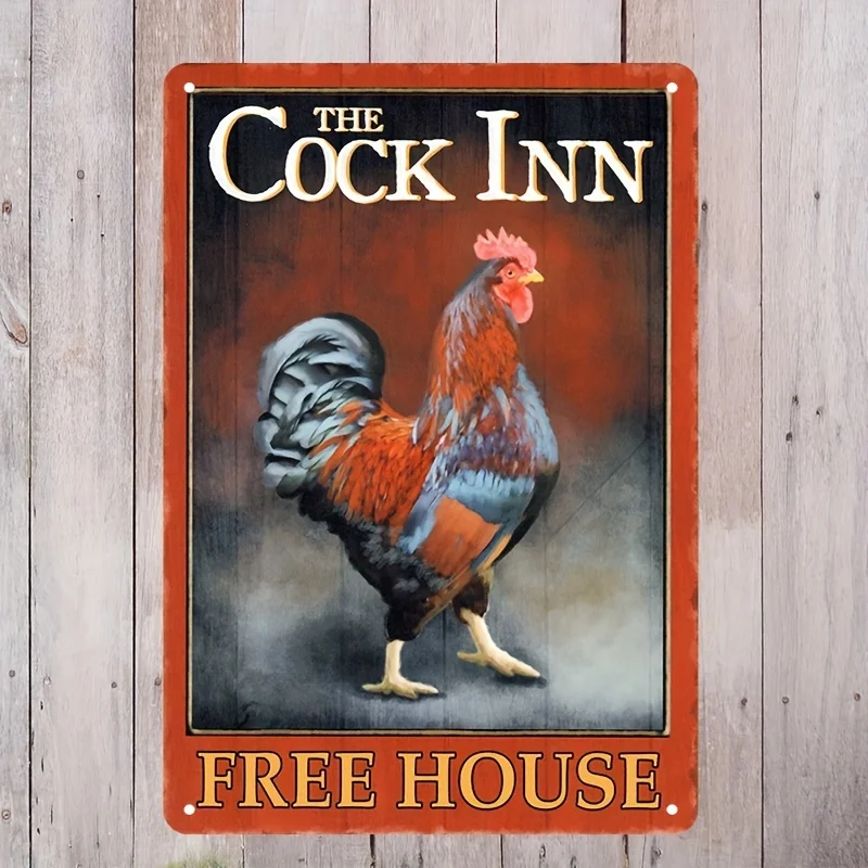 

Винтажный металлический знак Cock Inn Pub — 8X12 дюймов, идеально подходит для баров и пещер для мужчин