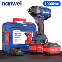NANWEI Industrial Brushless Lithium Wrench 1000N Super Torque Cordless Electric Wrench Easy Removal Of Car Tires