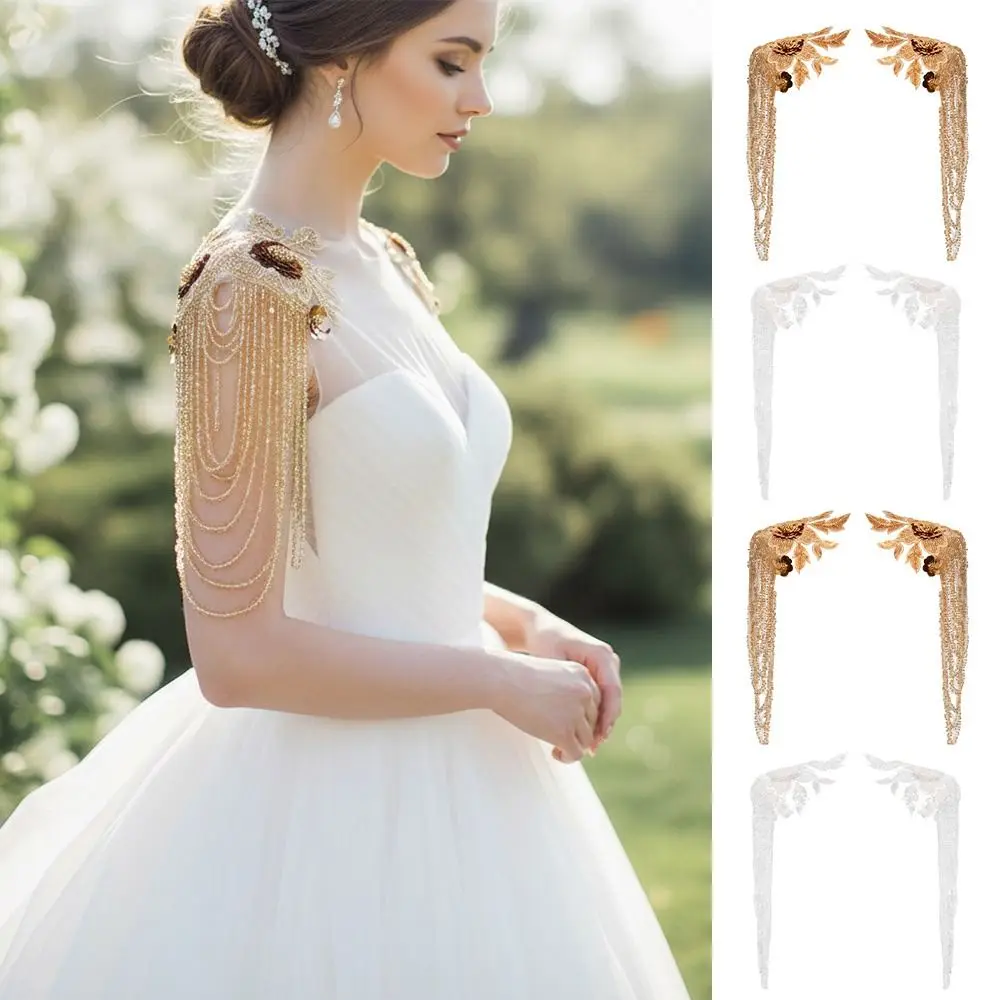 Heavy Industry Tassel Chain Long Tassel White Gold Color Sequins Bead Embroidery Sequins Ornaments Embroidery Cloth Stickers