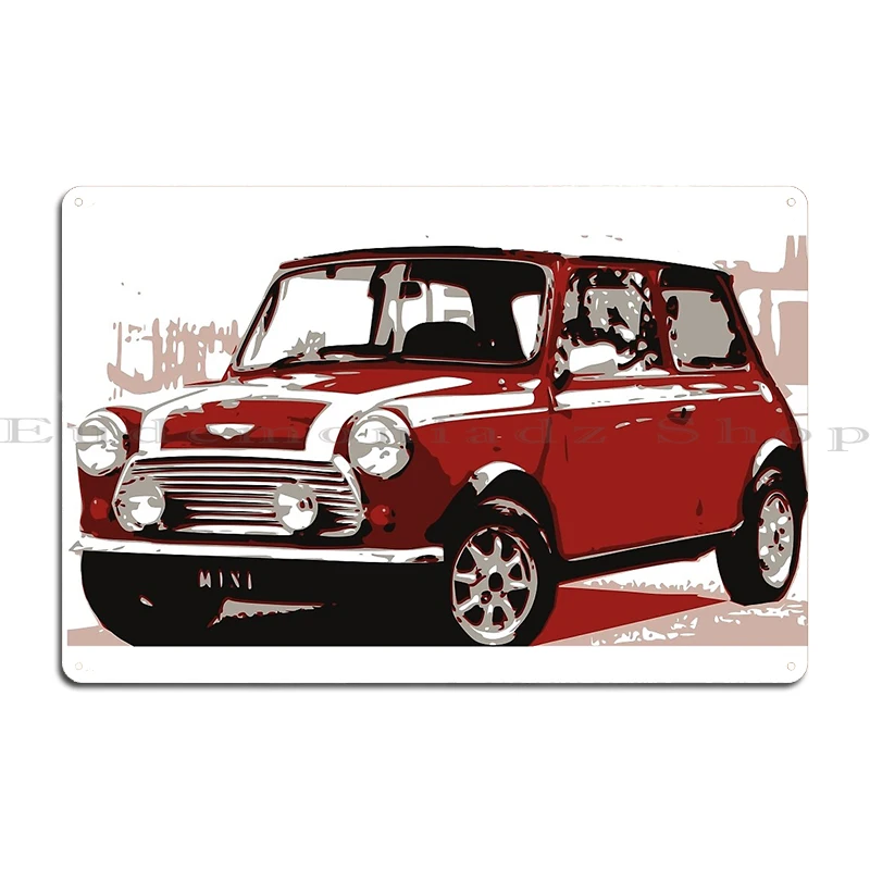 Classic 60s Austin Mini Cooper S Super Deluxe Splatter 2 Metal Plaque Garage Club Wall Decor Cinema Create Tin Sign Poster