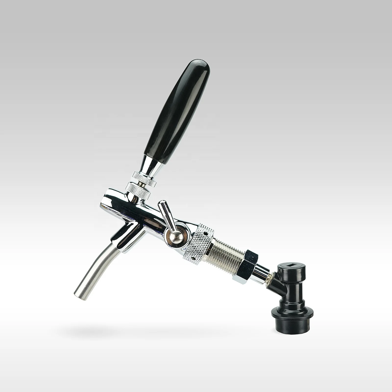 

Adjustable Beer Taps Faucet with Flow Control, Black Handle Lever & Liquid Ball Lock Post for Homebrew Beer
