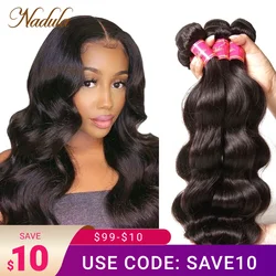 Nadula Hair Brazilian Body Wave Human Hair Weaves 3 /4PCS Brazilian Hair Body Wave Bundles Virgin Hair 8-30inch Natural Color