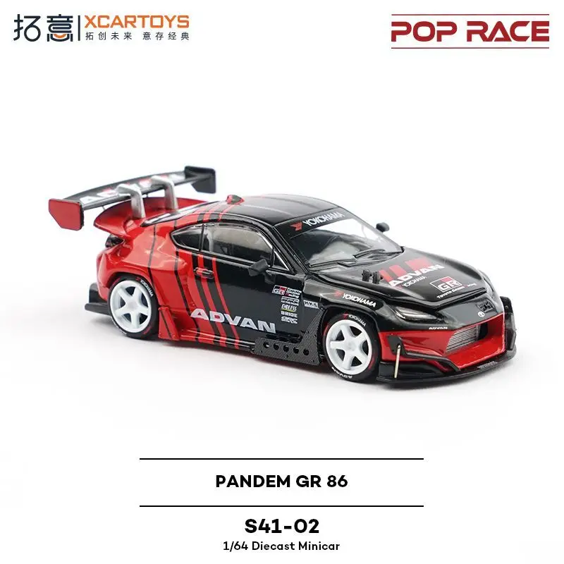 XCARTOYS 1/64 Toyota Supercar Collectible Ornament PANDEM GR86-ADVAN Racing Car Model Children's Plaything Home Decor