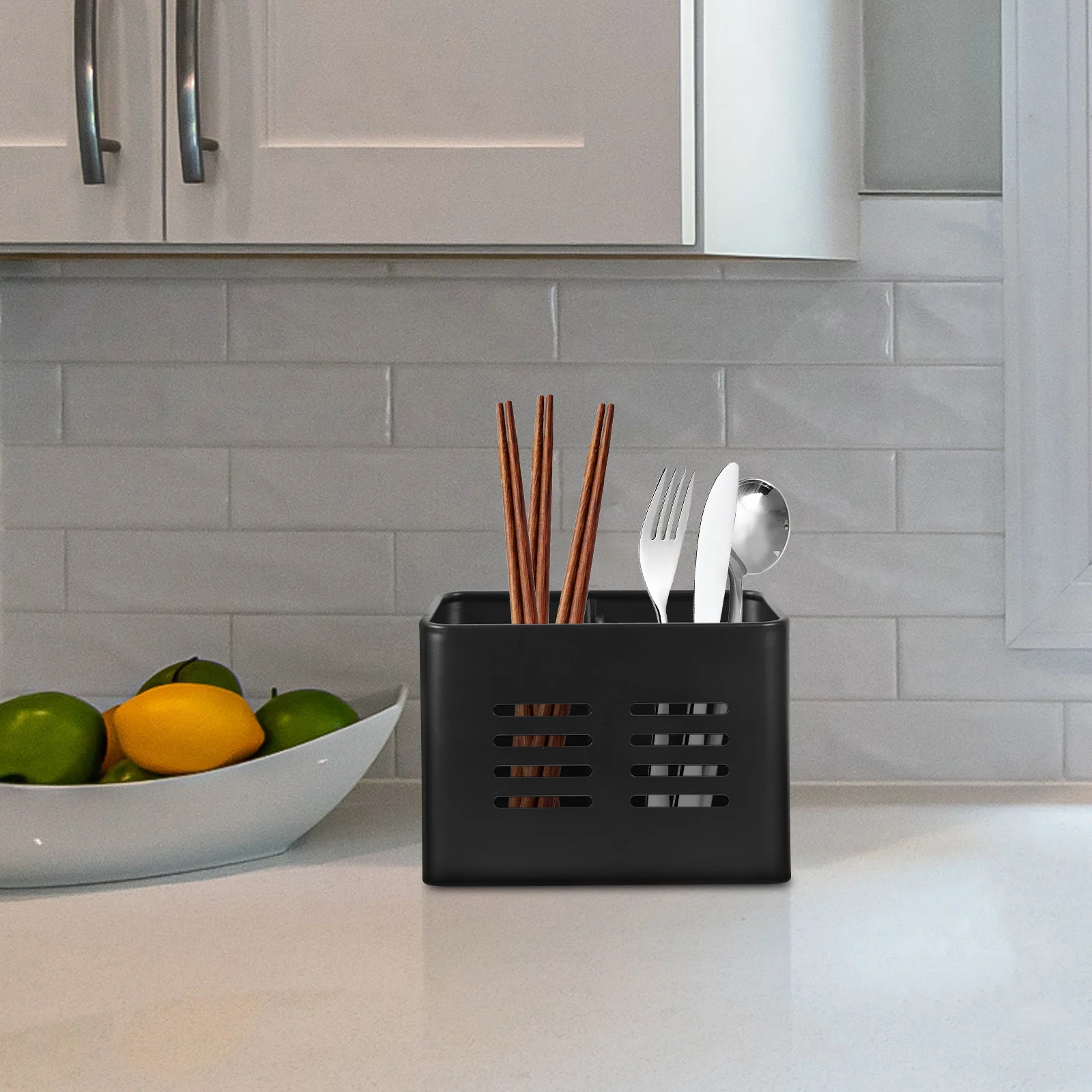 

Stainless Steel Chopstick Holder Kitchen Flatware Organizer Spoon Fork Storage Container Draining Utensil Holder for Home