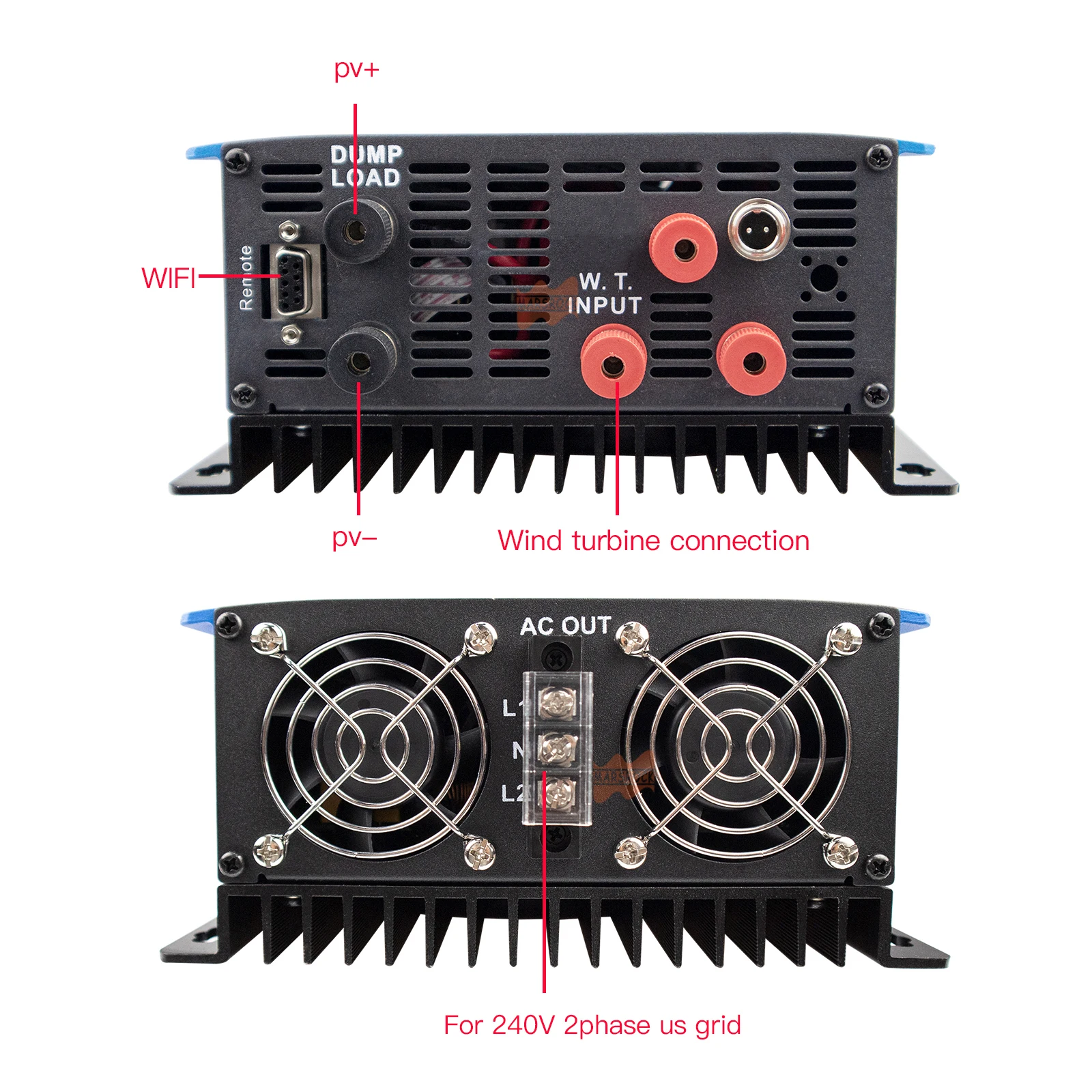 1000W Wind Power MPPT Grid Tie Inverter 24V 48V Pure Sine Wave Inversor With Limiter sensor Microinverter For Wind generator