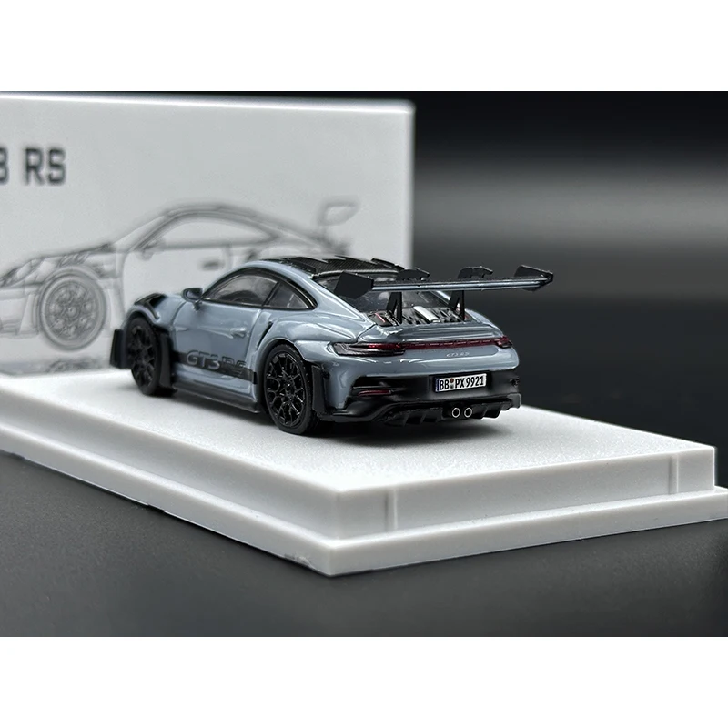 SOLO In Stock 1:64 992 GT3RS GRAY Carbon Car Diecast Diorama Model Collect Miniature Carros Toys