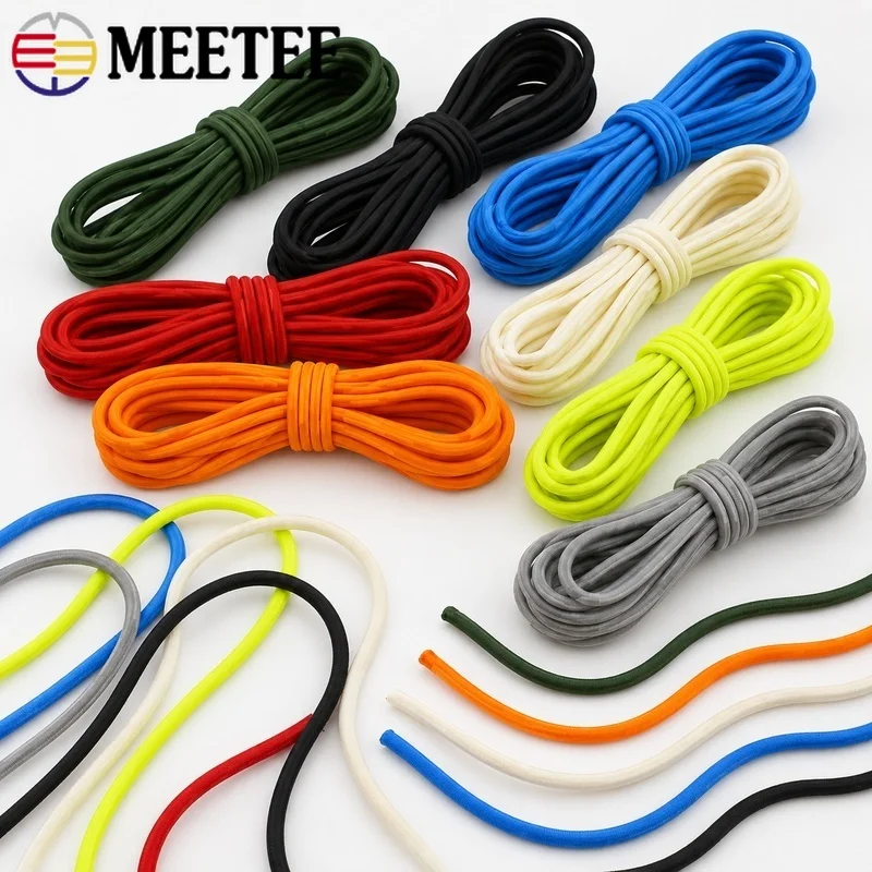 

10-30Meters 4mm Polyester Elastic Cord Round Rubber Rope for Hairband Backpack Garment Spring Stretch Sewing Craft Accessories