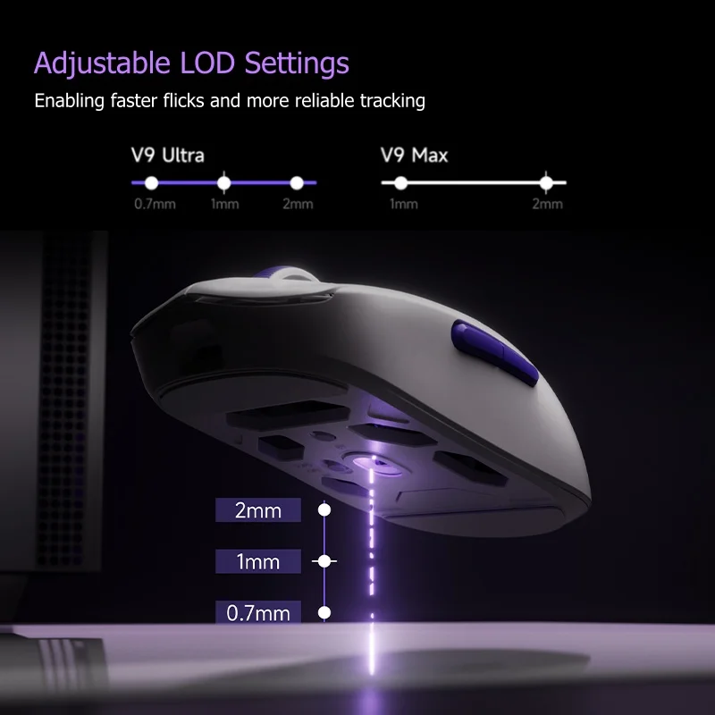 Mouse Akko Dash MAX/Ultra com Sensor PixArt PAW3950/PAW3395, 42000DPI, Ultra-leve, Ergonômico, Mouse Gamer Sem Fio 8K para E-sports
