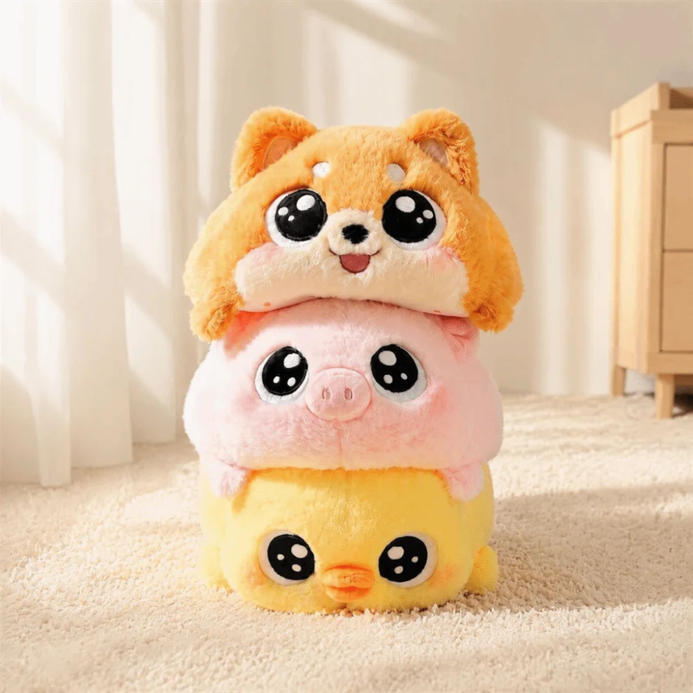 Cartoon Elephant Fluffy Soft Adorable Piglet Round Penguin Little White Dog Gift for Children