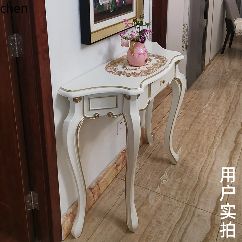 YFY entry table against the wall Modern simple semi-round simple European Shentai table Home corridor shelf