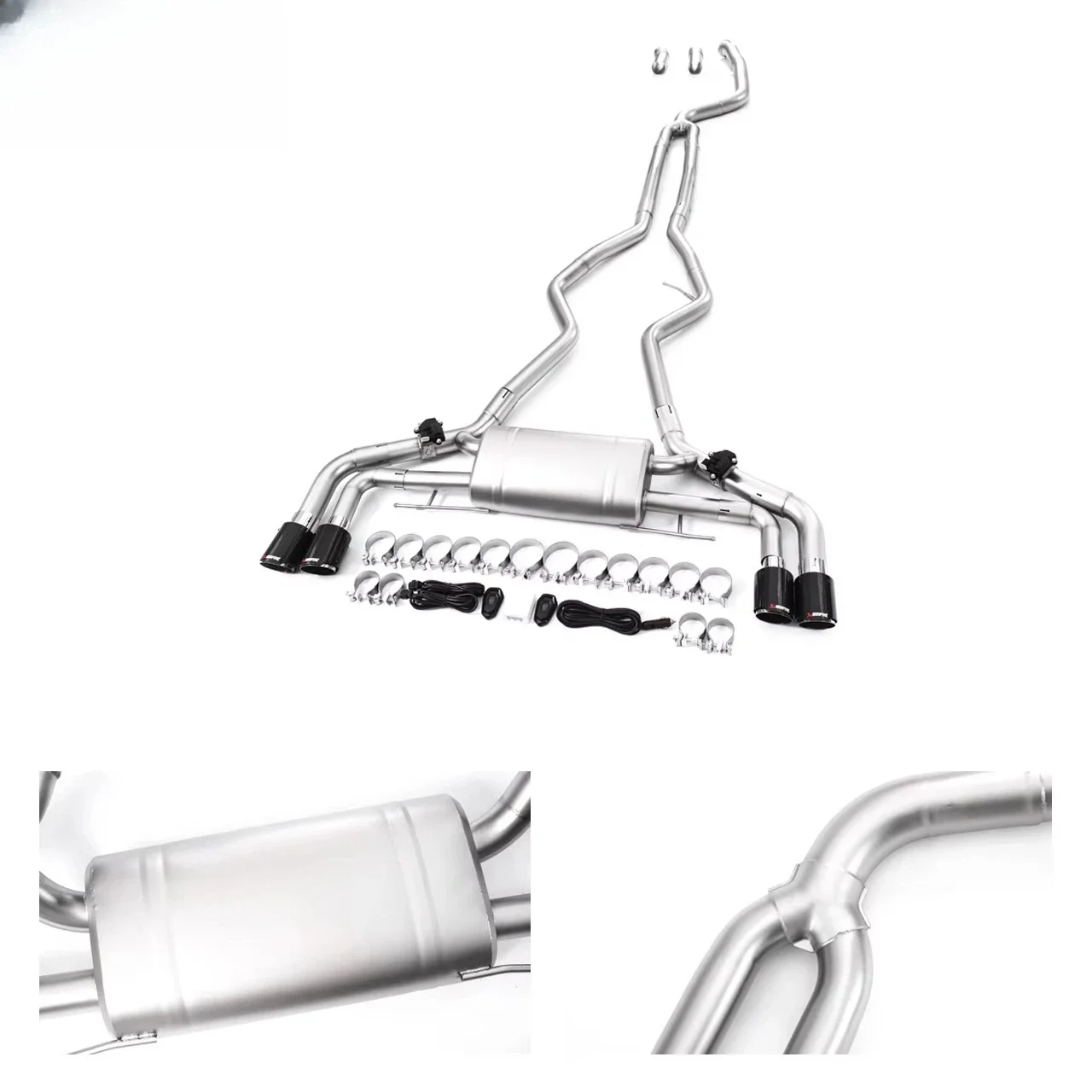 Polished 304 Stainless Steel M47 Exhaust Assembly Stable Structure Valved Pipe for 440i G22 G23 G26 Premium Upgrade