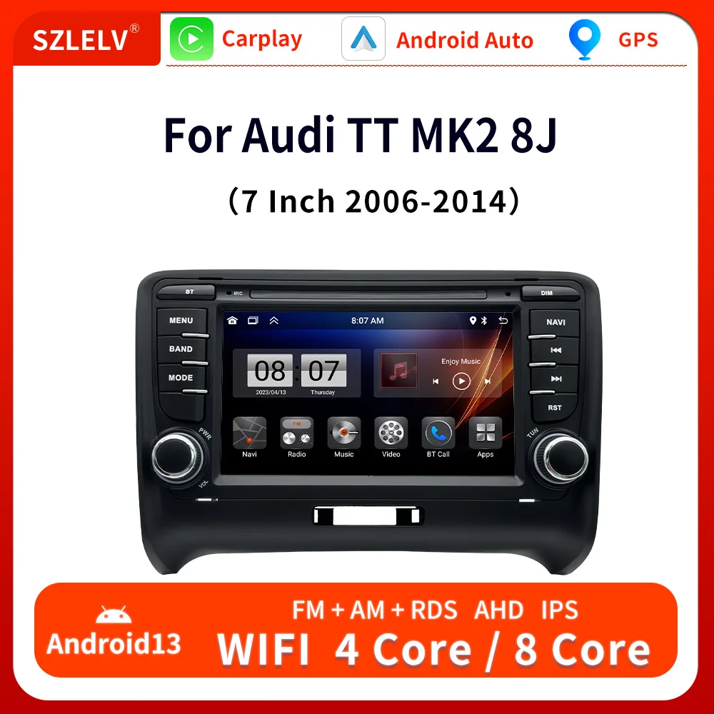 

Android 13 Auto Multimedia MP5 Video Player Audio For Audi TT MK2 8J 2 Din Touch Monitor Carplay 4G Car Play Radio GPS Navi RVC