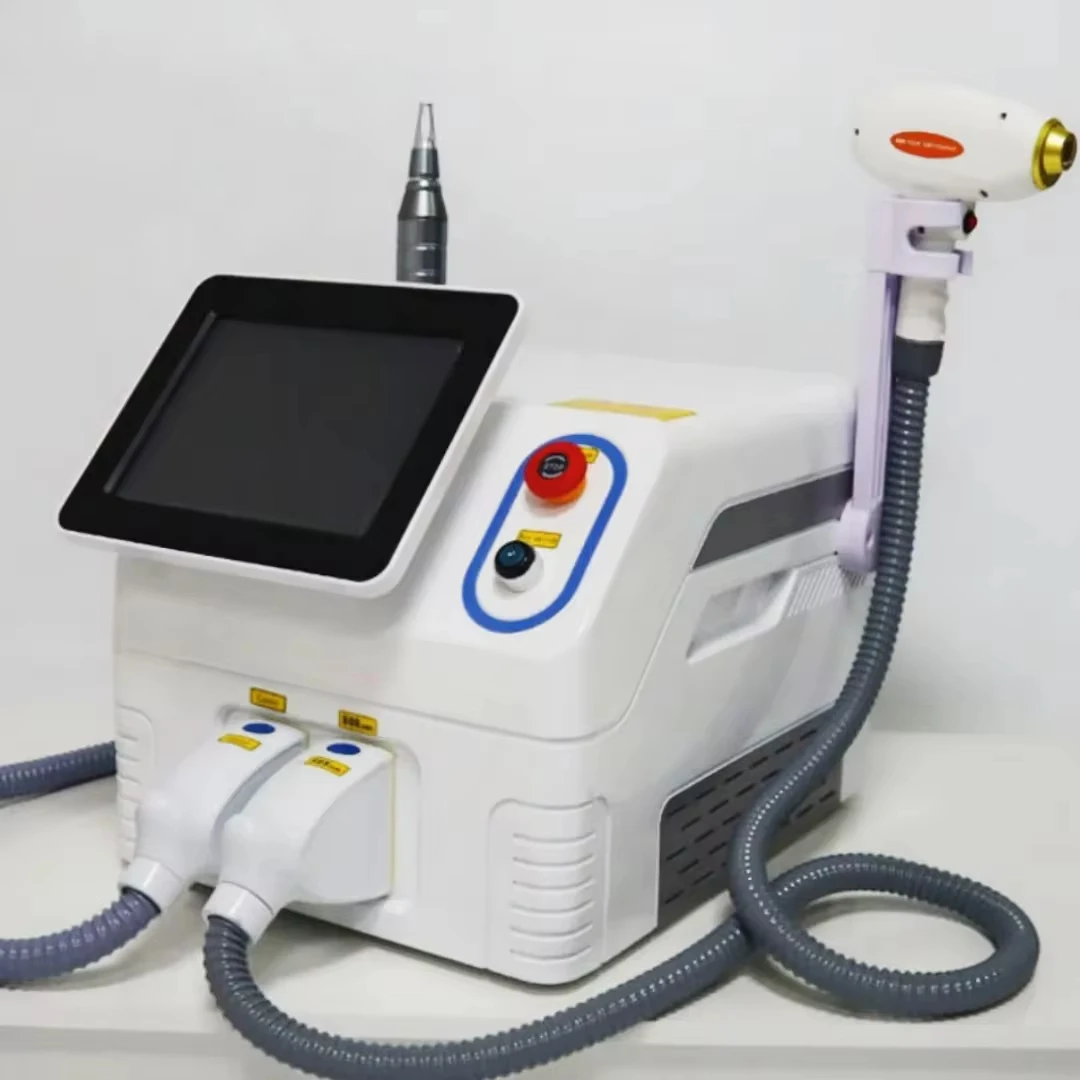 

Professional 2 IN 1 Diode Laser Hair Removal Machine Picosecond Qswitch ND YAG 1064NM Tattoo Removal 3 waves Device