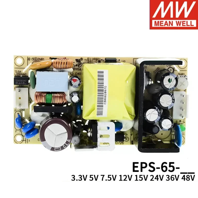 

Mean Well EPS-65 Single Output PSU AC DC PCB Board 65W Power Supply 3.3V 5V 7.5V 12V 15V 24V 36V 48V 8A 3A Meanwell