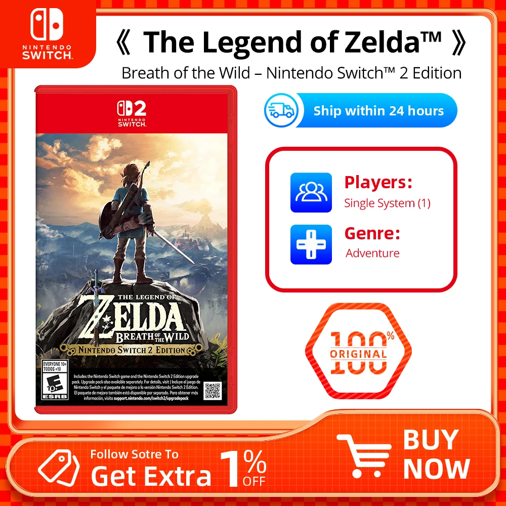 عروض ألعاب Nintendo Switch 2 - The Legend of Zelda: Breath of the Wild - ألعاب Adventure Action وإصدار RPG Genre Switch 2