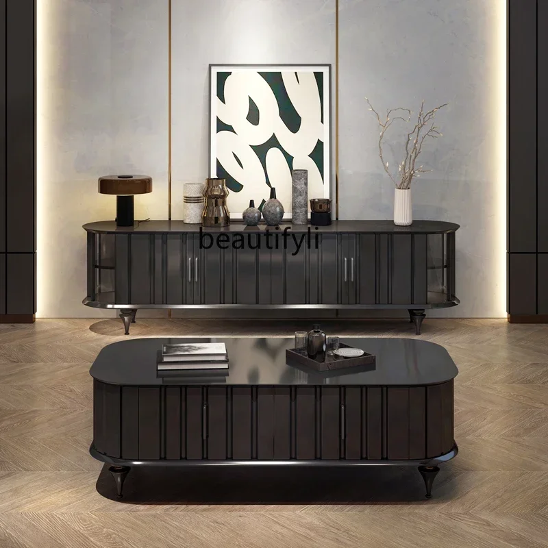 

X French Entry Lux TV Cabinet Unit Villa Living Room Retro Style Furniture Storage Tea Table