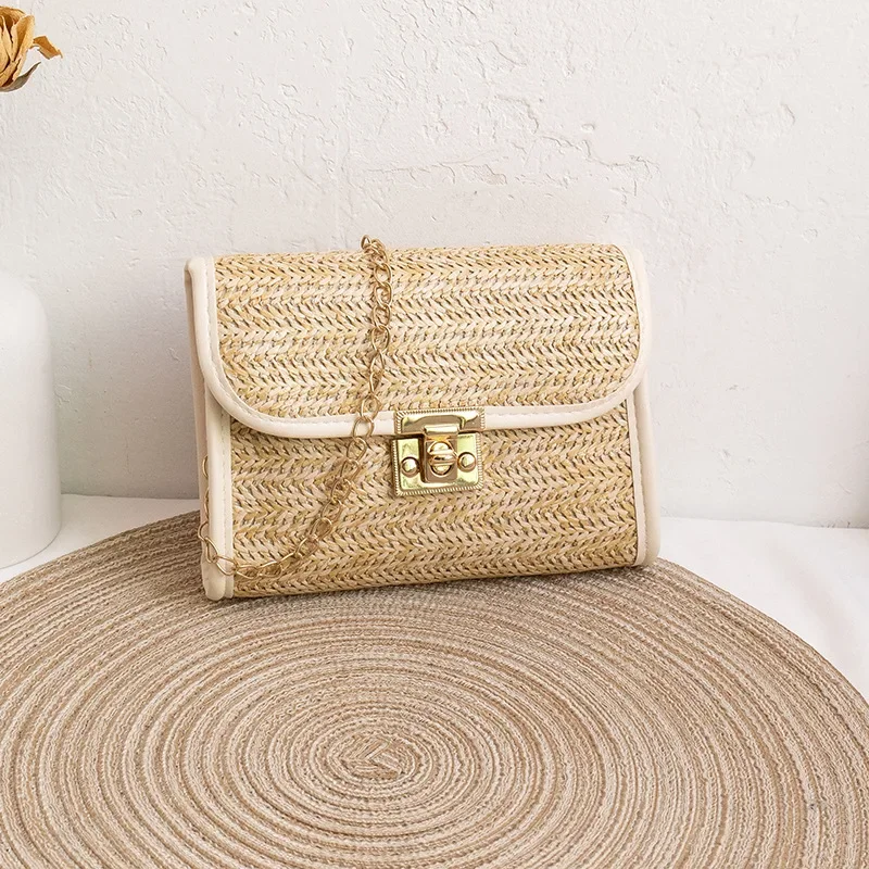 

Wholesale Straw Woven Square Bag - Mini Tassel Chain Purse for Women, Trendy Versatile Crossbody Clutch 크로스백 bandolera