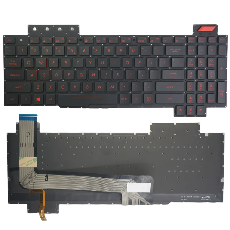 US Backlit laptop keyboard for ASUS ROG FX503 FX503V FX503VM FX503VD FX63 FX63V FX63VD FX63VM ZX63V 90NR0GN1-R31US0