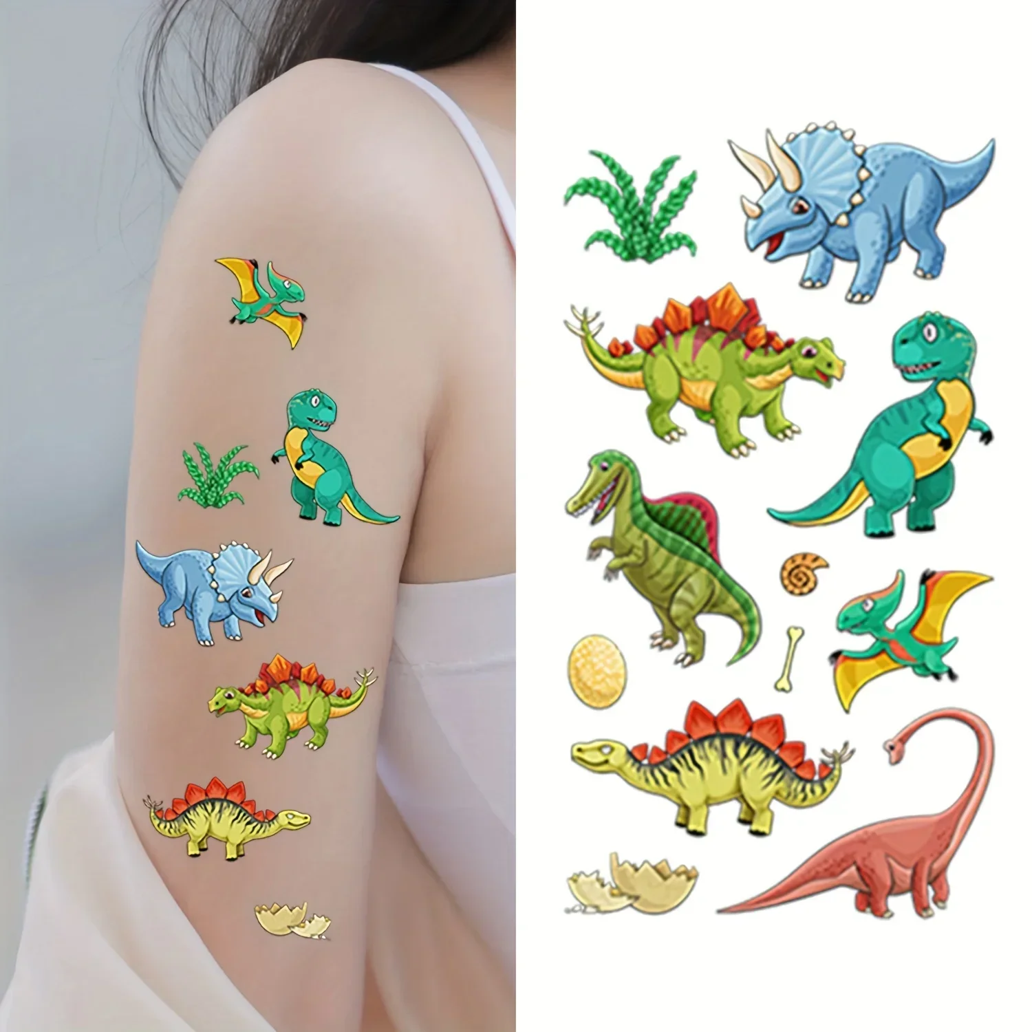 20pcs/set Waterproof Disposable Tattoos for Children Cartoon Dinosaur Pirate Ship Anchor Fske Temporary Tattoo tatuajes ninos