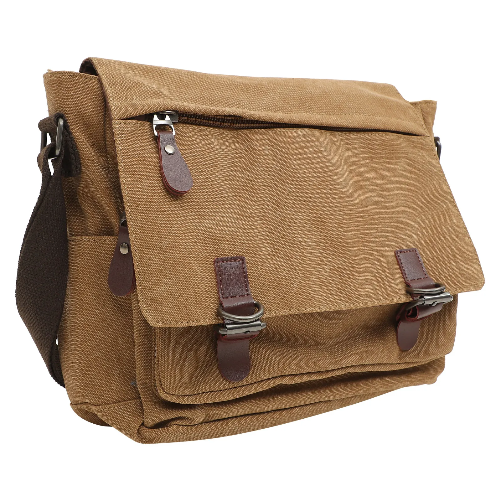 

Soft Canvas Crossbody Messenger Bag Large Capacity Lightweight Fashionable Satchel for Men Students School Uniform Tote Bag