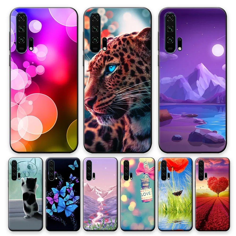 For Honor 20 Pro Case Black TPU Case For Honor 20 Pro Animal Style Back Cover For Huawei Honor 20 Pro Soft Silicone Case 20Pro