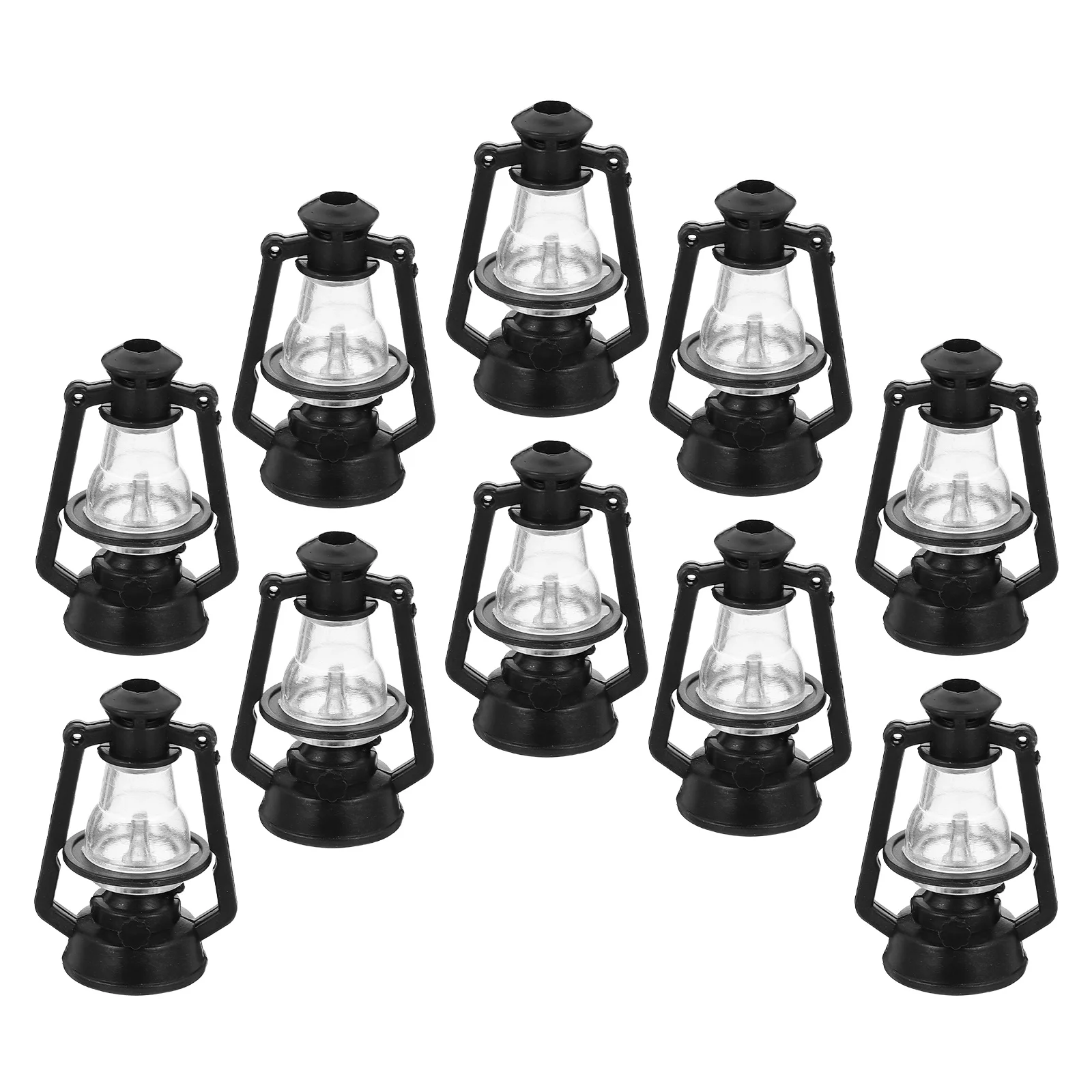 10 Pcs Red Candles Mini Kerosene Lamp Decoration Miniature Lantern Light Black Shape Shaped