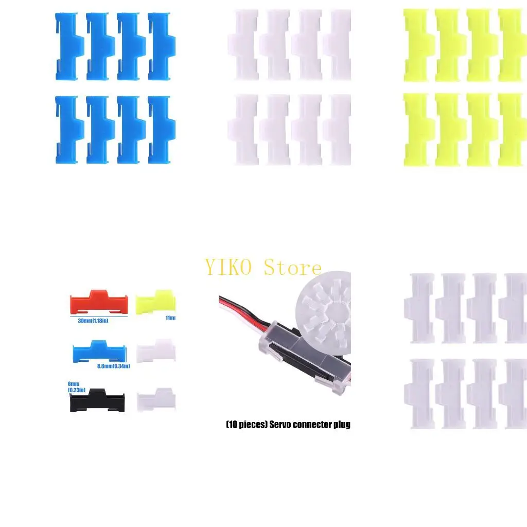 K32C Remote Airplanes Servo Plug Protectors ABS Buckle Clip Set, 10Piece Joint Cover