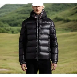 Moncl*r Piumino invernale da uomo in piuma d'oca bianca Cappotto caldo con cappuccio slim fit Piumino da uomo Cappotto termico casual di alta qualità