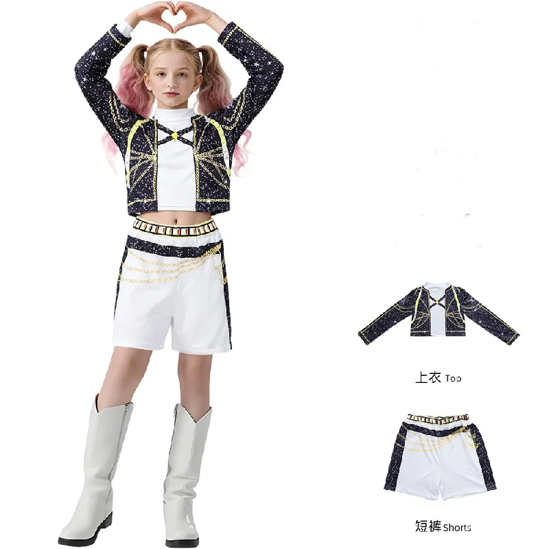 

Huntrix Golden Cosplay Sets Girls KPDH KDPop Rumi Mira Zoey Role-playing Costume Suits Kids Stage Performance Clothes Outfits