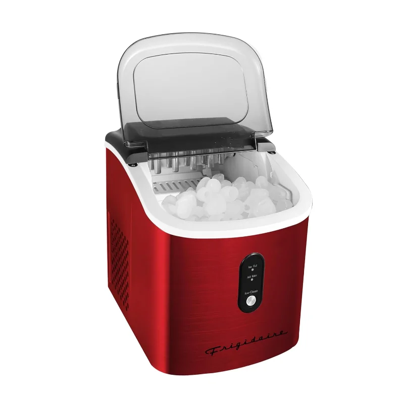Macchina per il ghiaccio Frigidaire EFIC103 per impieghi gravosi, 26 libbre di ghiaccio al giorno, acciaio inossidabile rosso