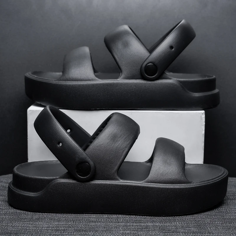 

Men's Sandals 4cm Thick Sole Non-Slip Beach Shoes Outdoor Dual-Use Breathable Open Toe Slippers