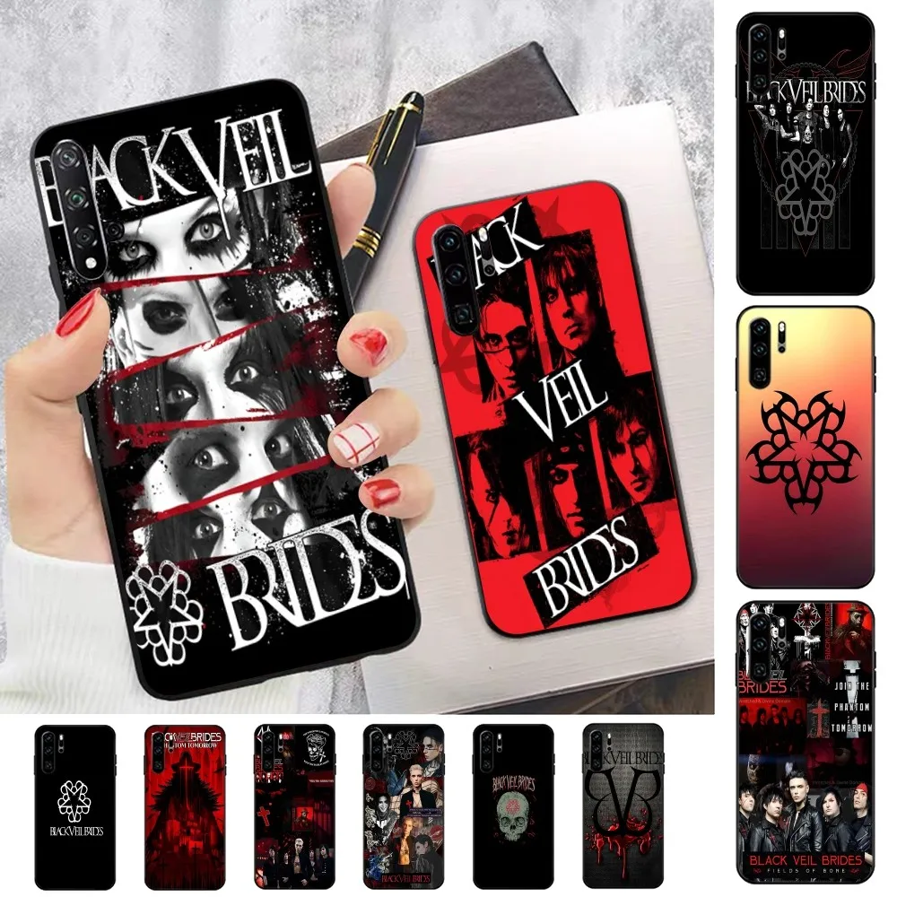 B-Black V-Veil B-Brides Band Phone Case For Huawei P 8 9 10 20 30 40 50 Pro Lite Psmart Honor 10 Lite 70 Mate 20lite