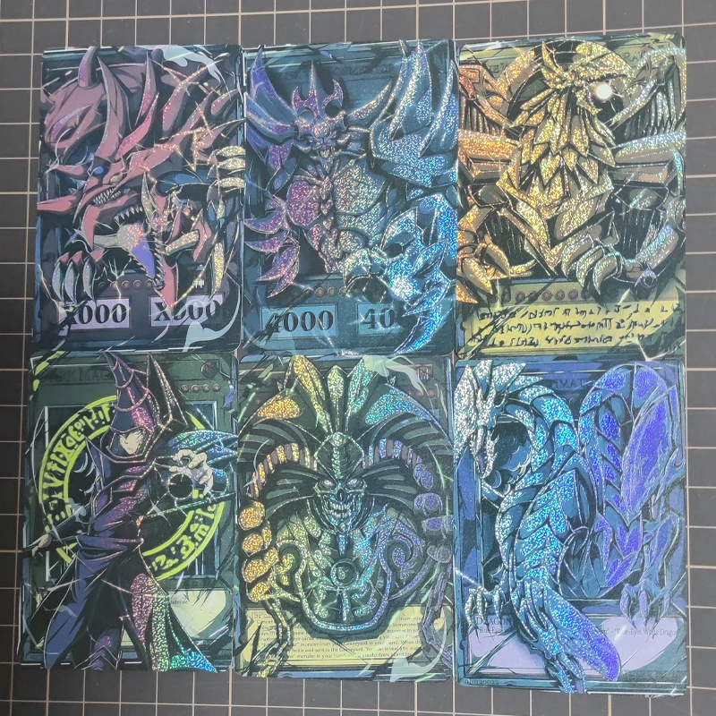 Diy 6pcs/set Yu-gi-oh!  Slifer The Sky Dragon Self-made Card Gilding Flash Cards The Folded Light Sparkles. Starlight Flashes