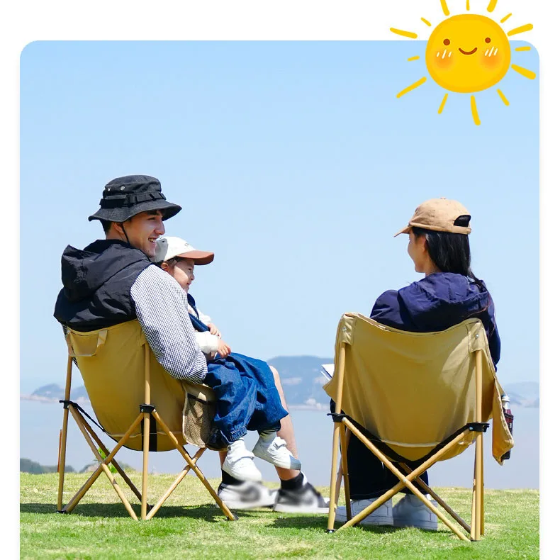 Portable Folding Outdoor Camping Chair Moon Chair Collapsible Foot Stool for Hiking Picnic Seat Tools Fishing Chairs