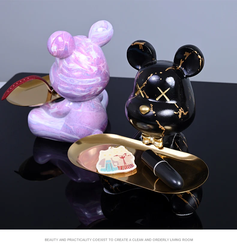 Bunte Bärenstatuen und Skulpturen Butler Figur Ornamente Innen Nordic Dekorative Zimmer Tischdekoration Harz Handwerk Geschenk – Detail 11