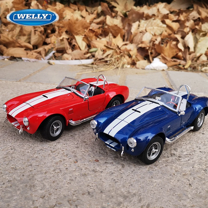 

1:24 WELLY 1965 Shelby Cobra 427 S-C Diecast Alloy Sports Car Model Metal Toy Classic Car Model Simulation Collection Gifts Toys