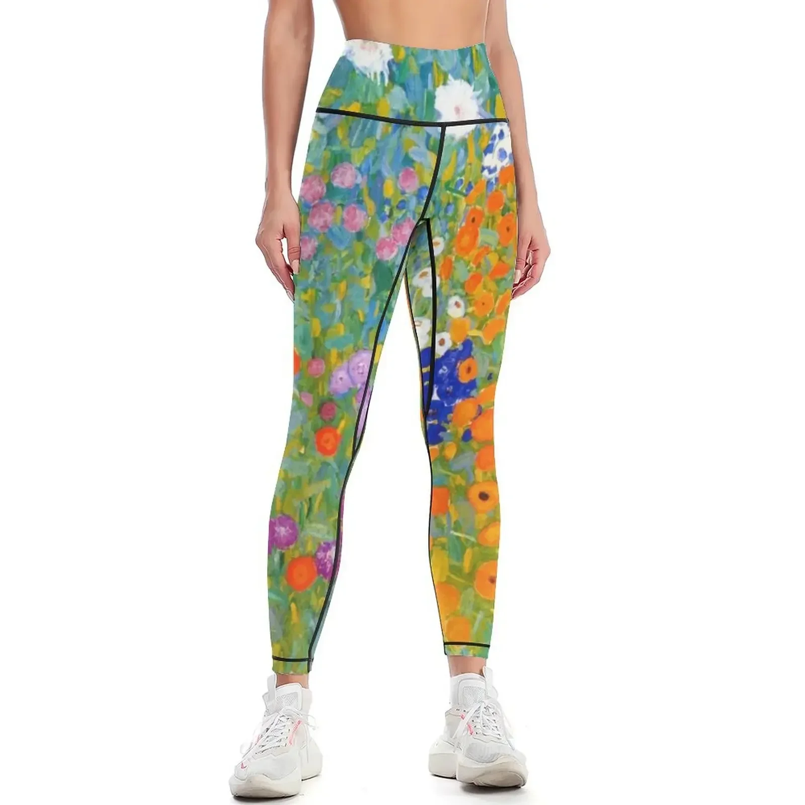 

Flower Garden by Gustav Klimt Vintage Floral Leggings sport set Female legging pants Pants sport Golf wear Womens Leggings