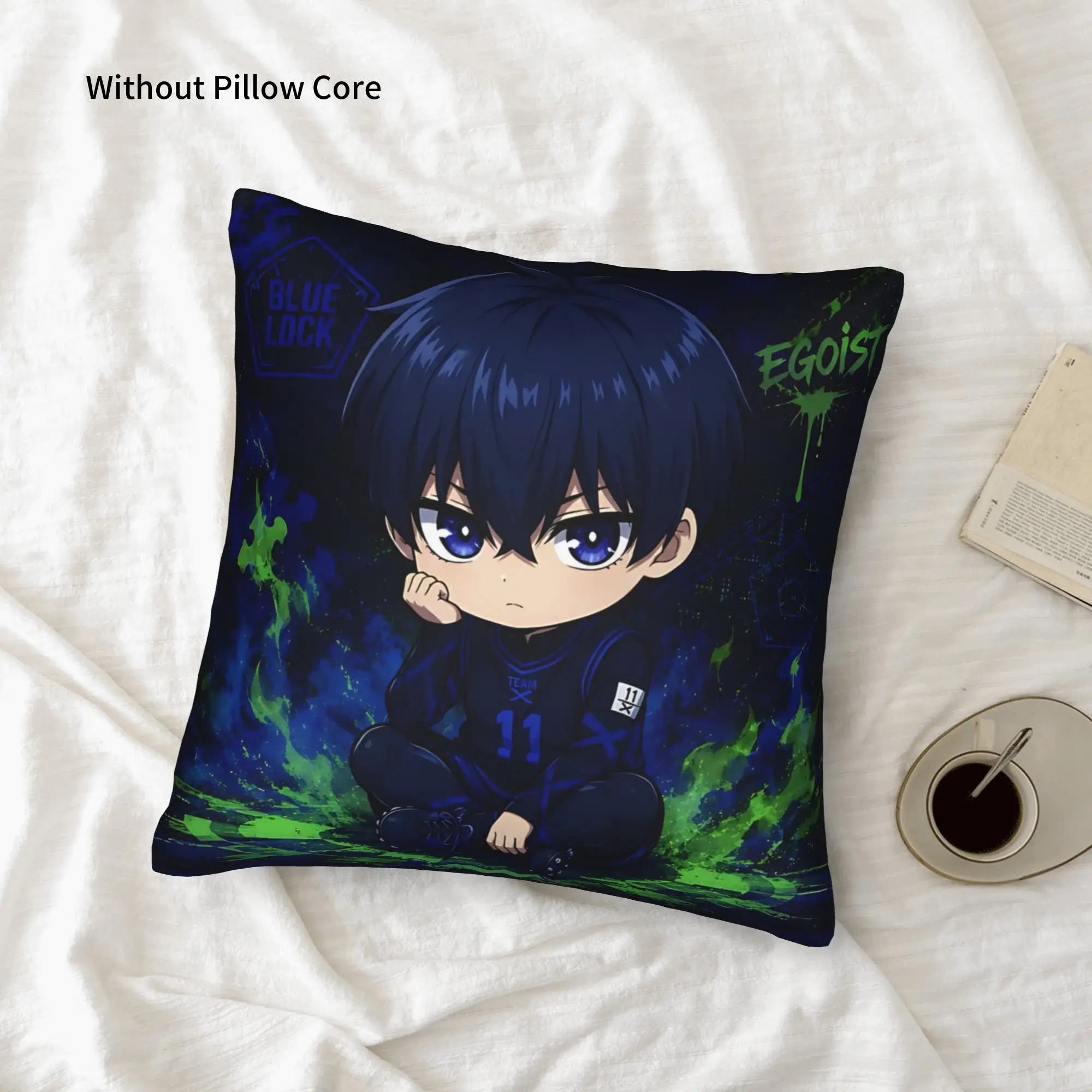 1PC Blue Lock Football Anime Pillow Case Double-Sided Printing  Sofa Cushion Bedroom Bedside Pillow