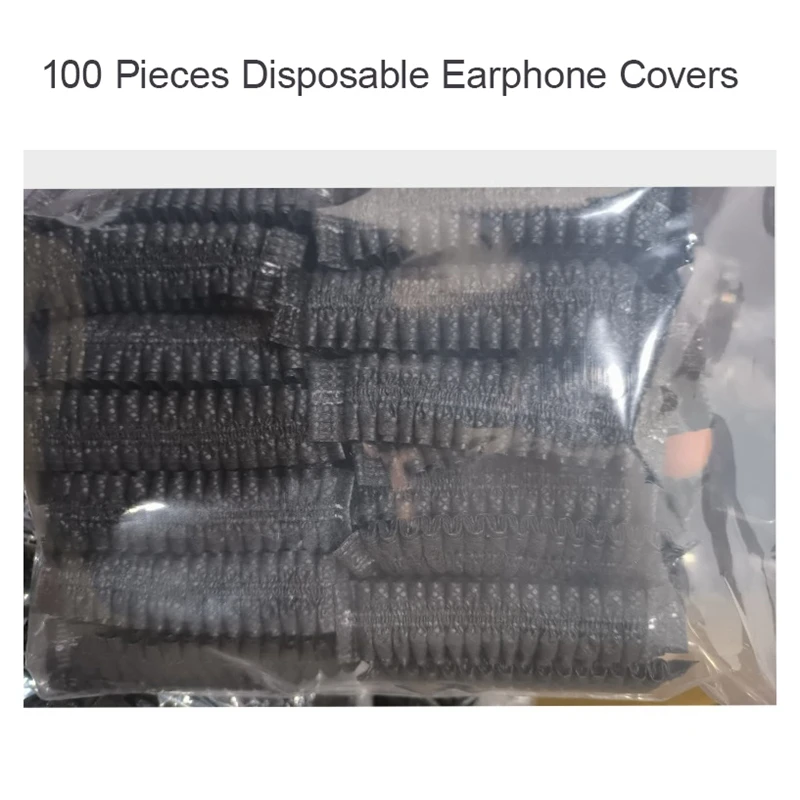 Penutup Headset sekali pakai untuk game, Headset 100 buah/Set tahan debu tahan keringat, penutup Headset warna hitam mudah dipasang