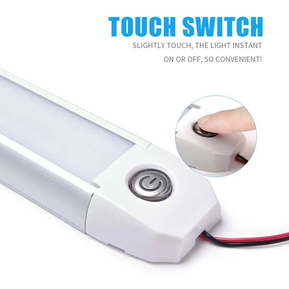 Touch RV LED Bar Lights, Car Interior Led Light Bar Cabinet Light 17 Inch 12V With Touch On/Off For RV Van Truck Boat Caravan